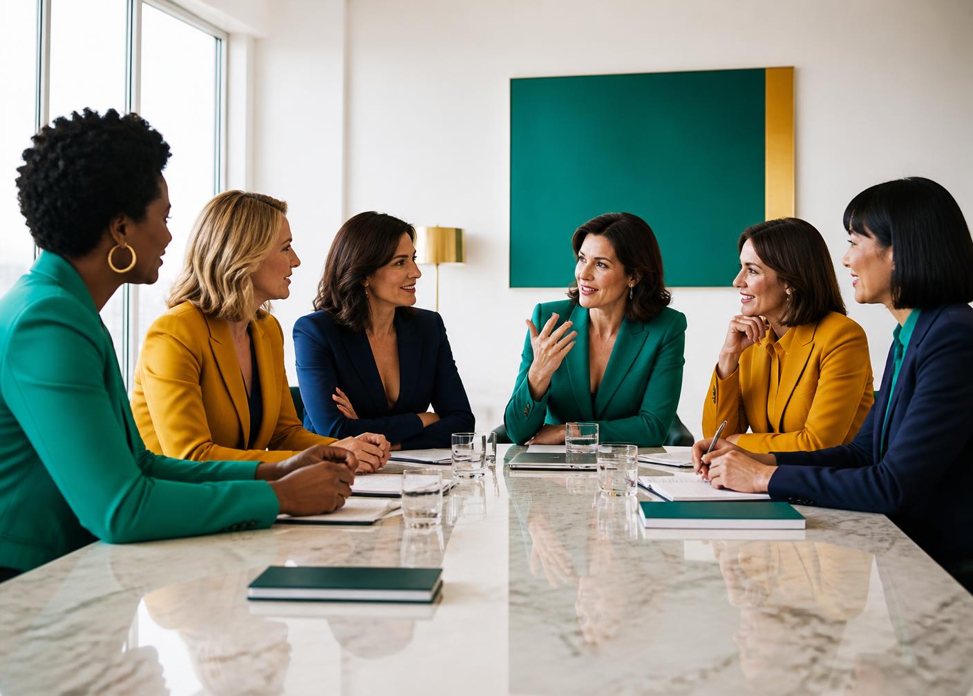 Two experienced women working through a strategy session at a table